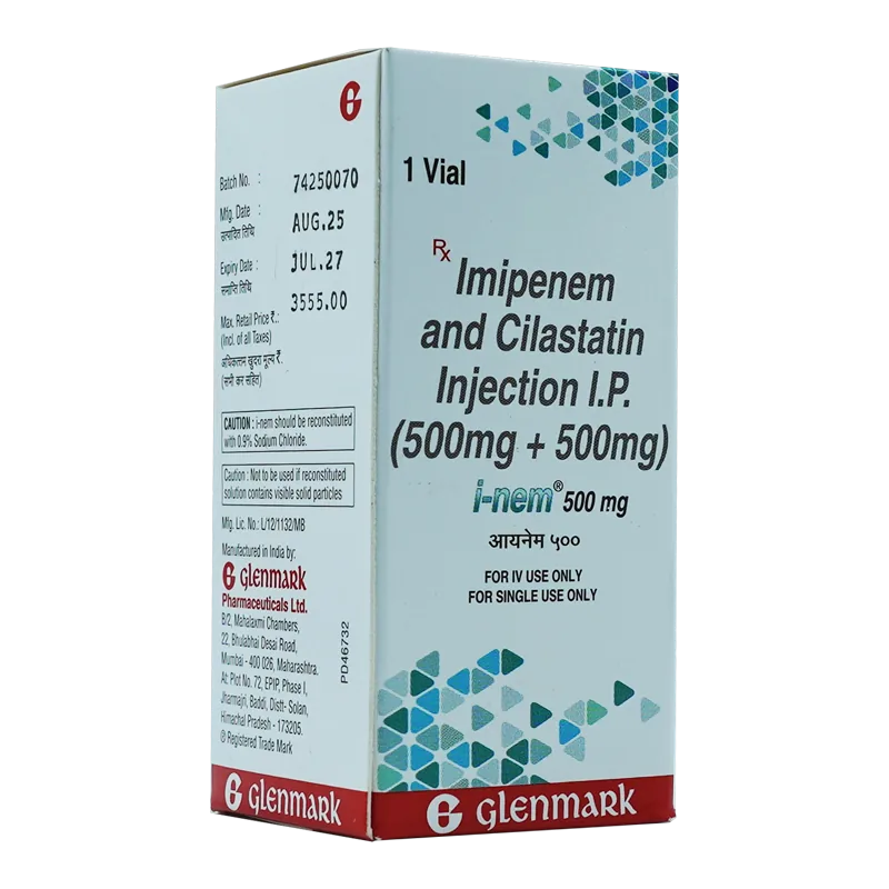 印度Glenmark格伦马克生产的注射用亚胺培南西司他丁钠500mg粉针剂（原研泰能）正品实物照片
