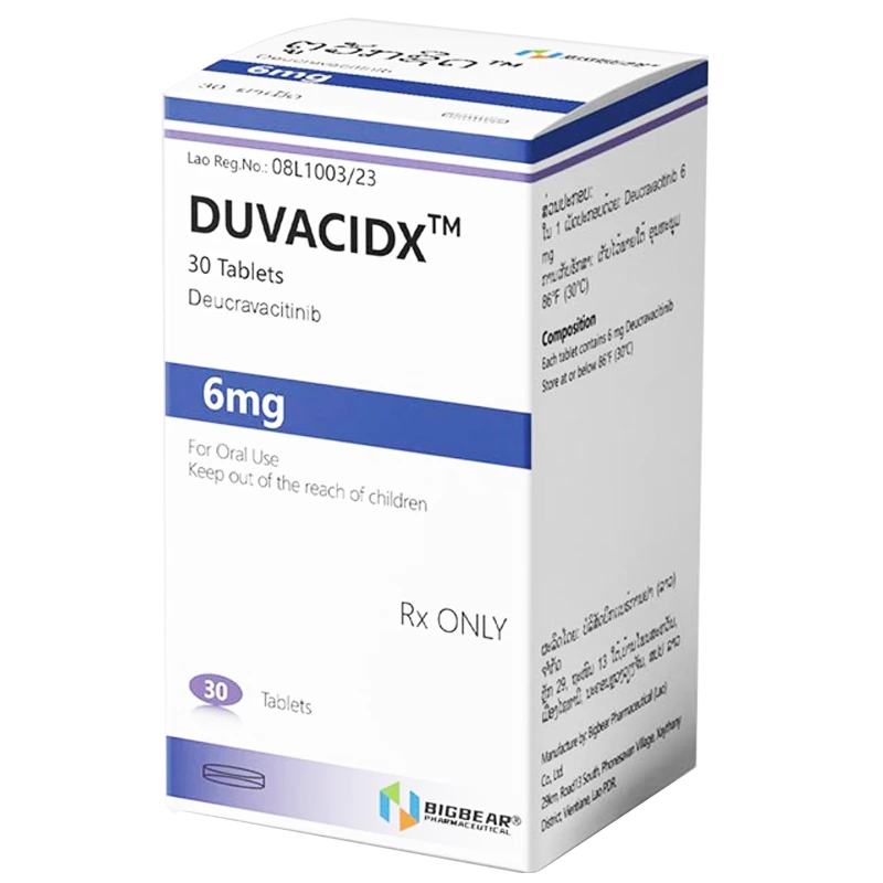 老挝大熊制药生产的氘可来昔替尼片DUVACIDX盒装正品实物照片