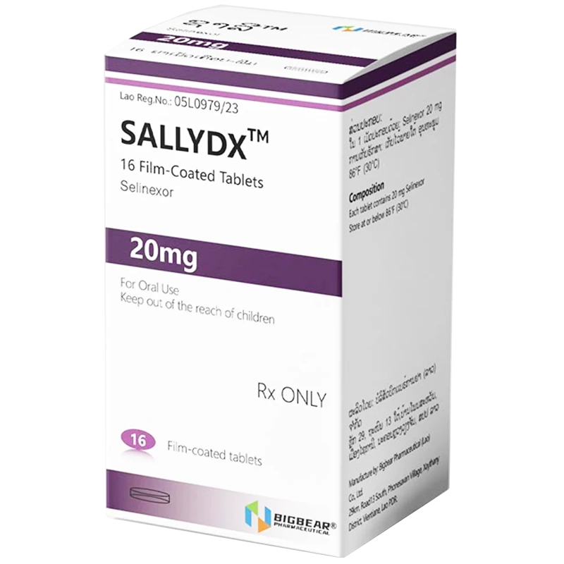 老挝大熊制药生产的强效口服选择性核输出抑制剂塞利尼索片SALLYDX盒装正品实物照片