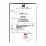 老挝卫生部食品药品监督管理局颁发给Bigbear制药的他泽司他片药品注册证书官方原件实拍照片