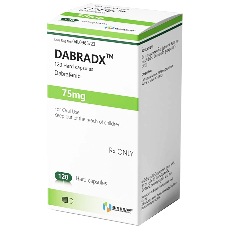 老挝大熊制药生产的达拉非尼(DABRADX™，75mg)120粒包装实拍
