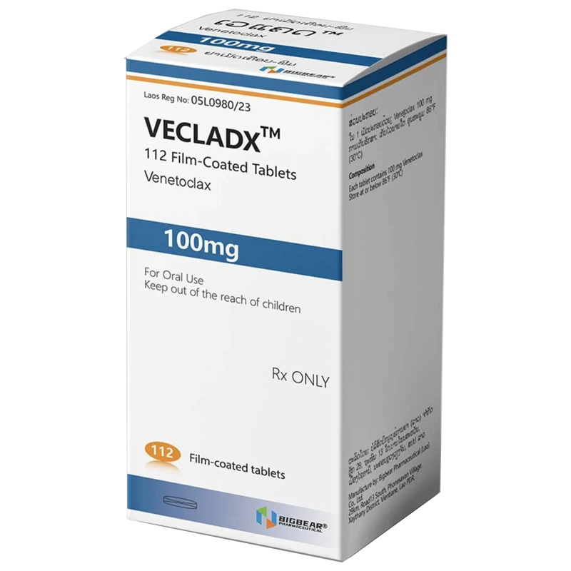 老挝大熊制药仿制生产的维奈托克片商品名VECLADX正品外包装盒实物照